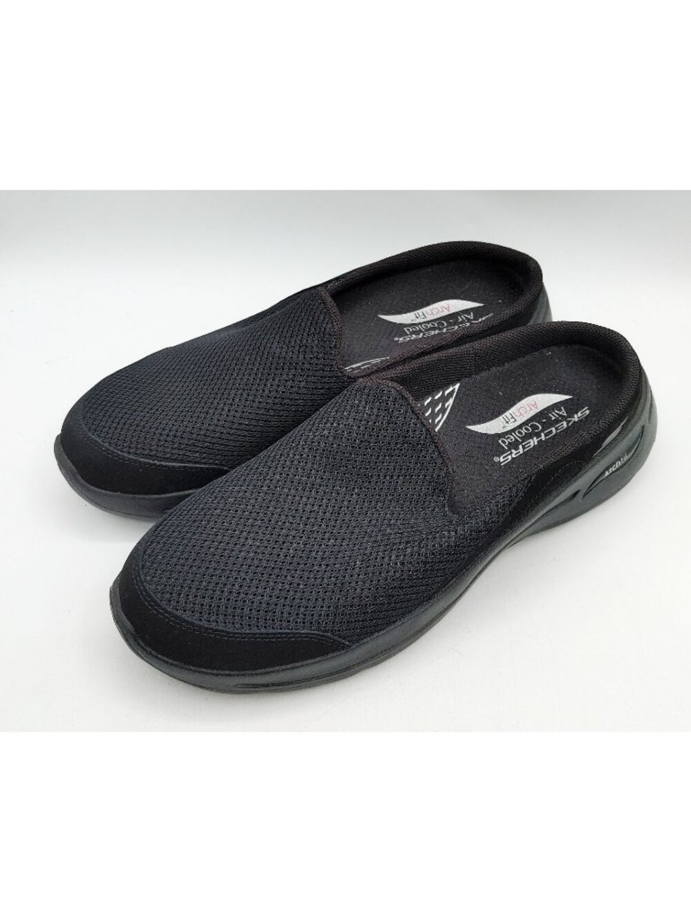 SKECHERS 124481 Arch Fit Air Cooled Black Slip On Low Top Sneakers Size US 9.5